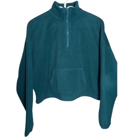 Fabletics XS Crop Sweaters Sweatshirts Cozy Winter Green Pocket Oversized Lounge - Picture 6 of 15